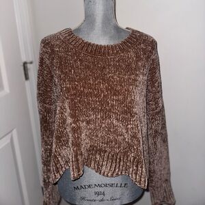 La Hearts Pink Mauve Chenille Sweater